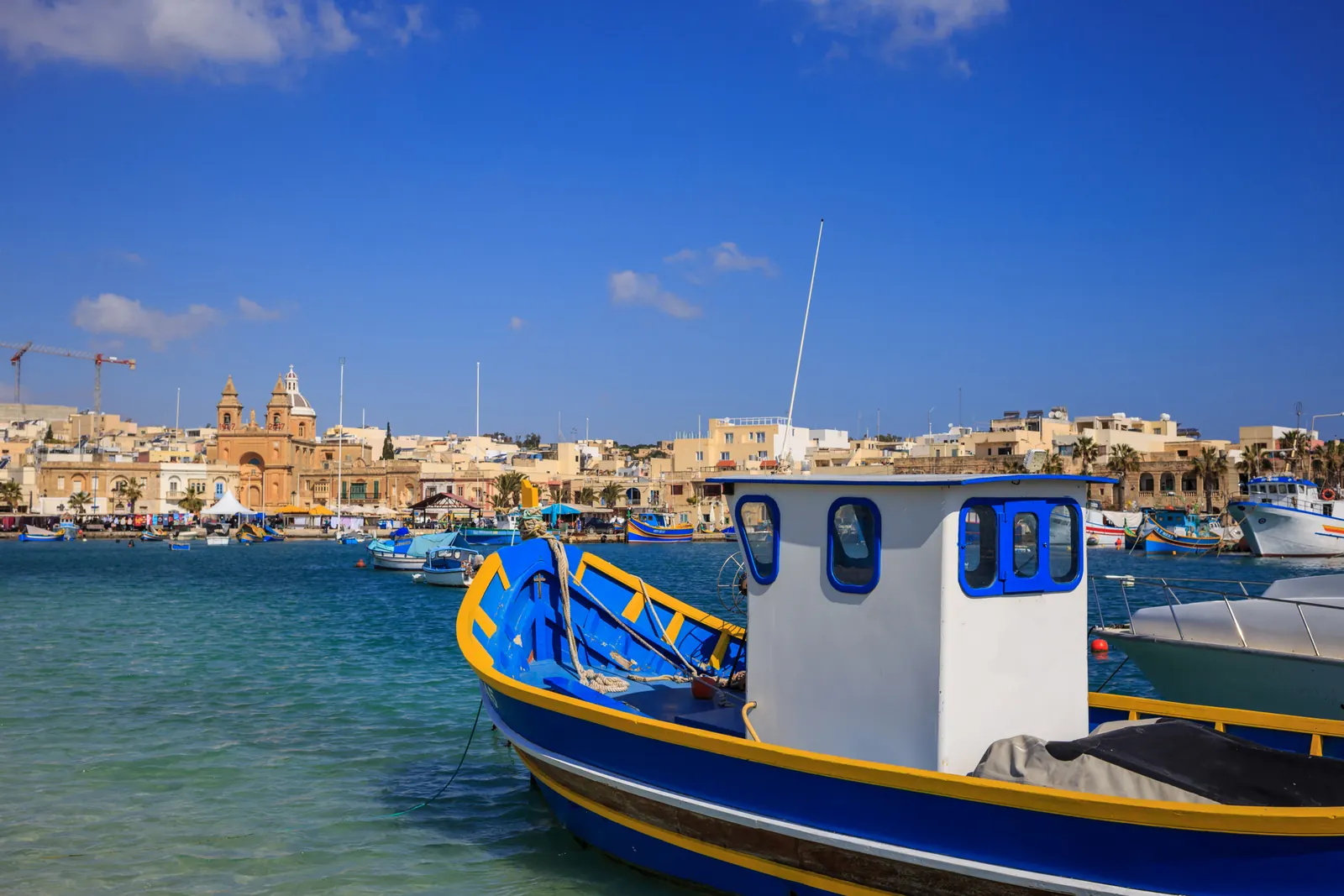 Colourful fishing boat in a Mediterranean harbour